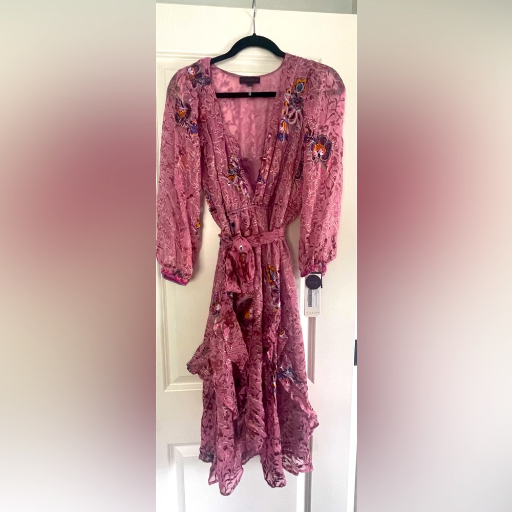 Hale Bob - pink silk dress with slip.